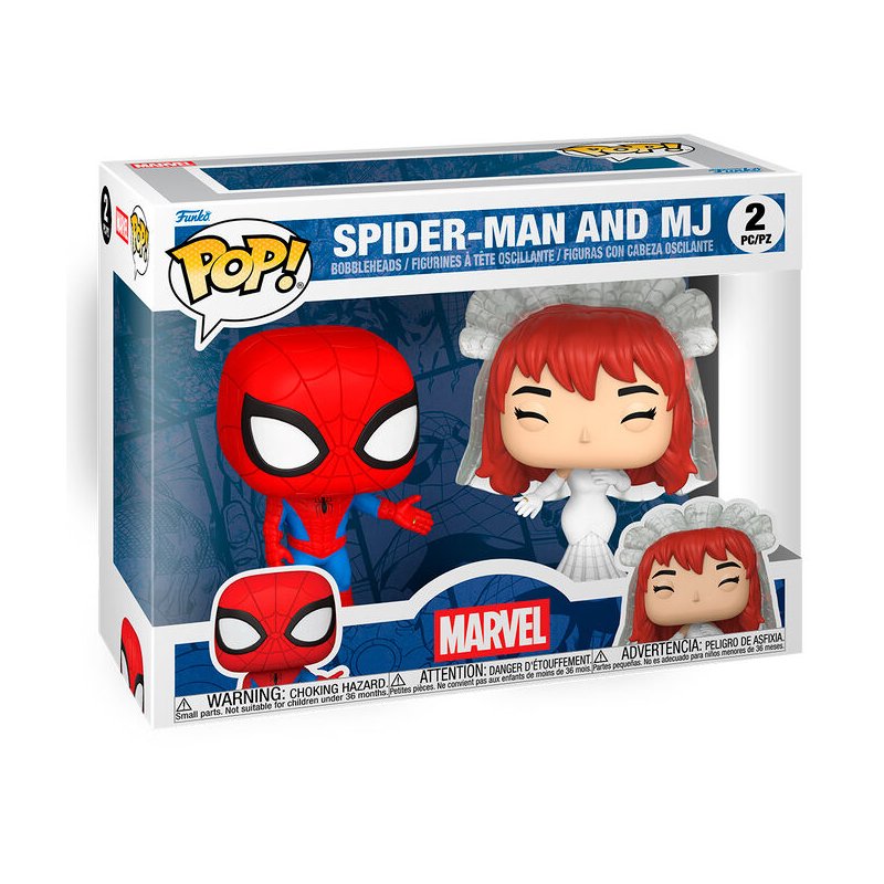 Blister 2 figuras POP Marvel Spider-Man and MJ