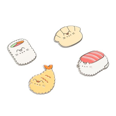 Set 4 pins Sushi Roll Pusheen