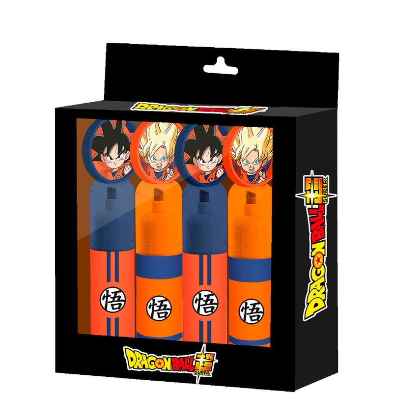 Blister 4 subrayadores Dragon Ball Super