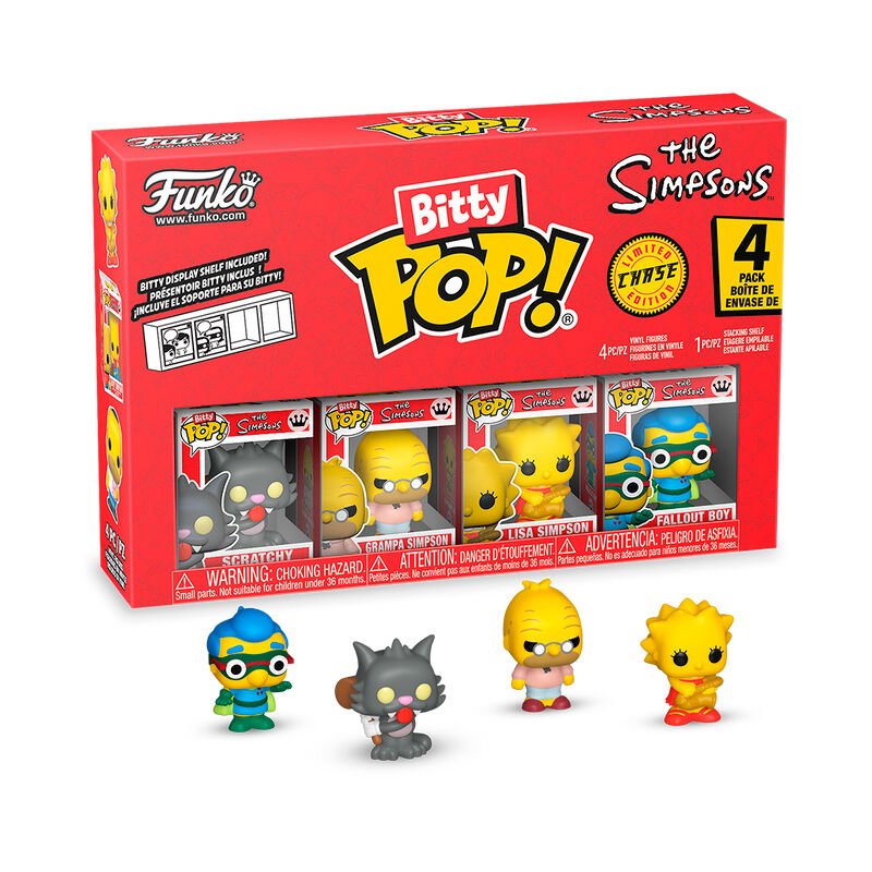Blister 4 figuras Bitty POP Los Simpsons Scratchy