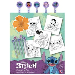 Libro Colorear + Lapices Stitch Disney