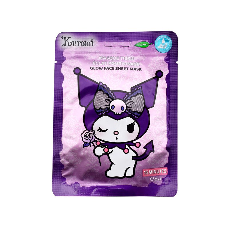 Mascarilla Facial Glow Kuromi Hello Kitty