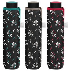 Paraguas plegable manual negro estampado 54cm surtido