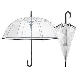 Paraguas automatico Transparente borde negro 61cm surtido