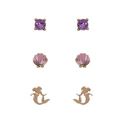 Set 3 Pares de pendientes La Sirenita Disney