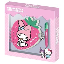 Diario + Boligrafo Fresa My Melody Hello Kitty and Friends