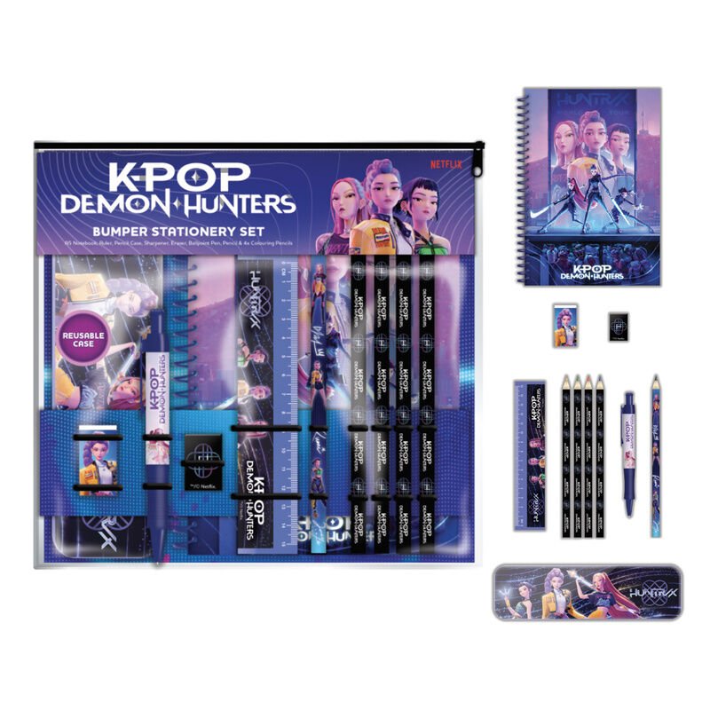 Set papeleria cuaderno A5 KPop Demon Hunters