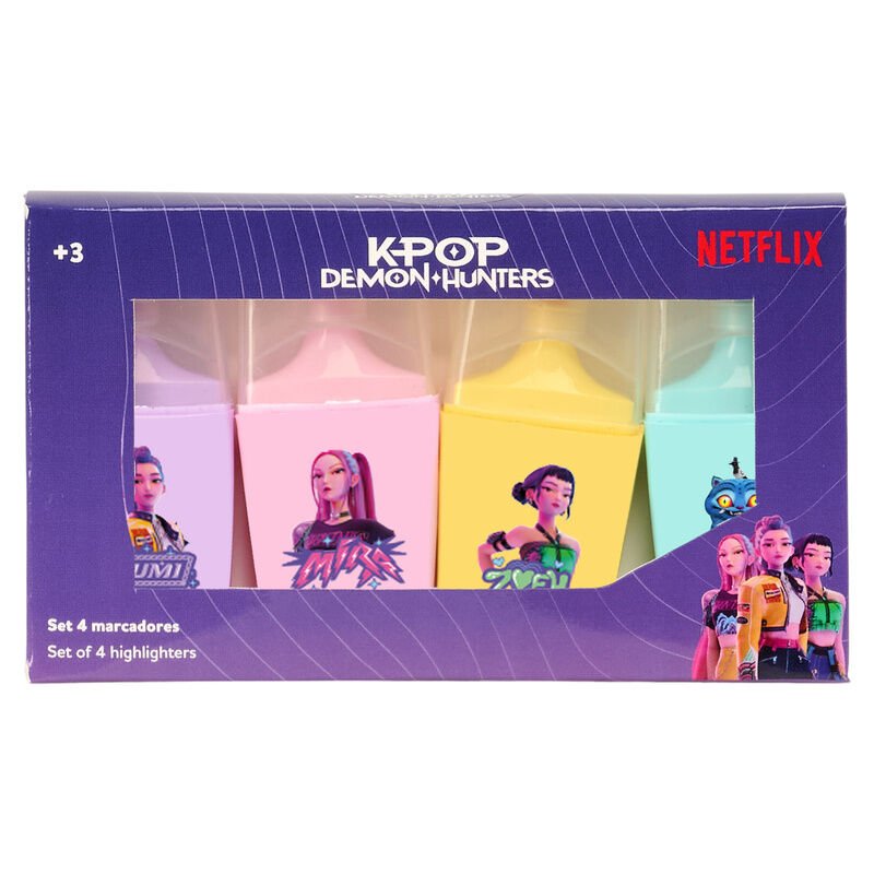 Set rotuladores fluorescentes Stationery Kpop Demon Hunters surtido