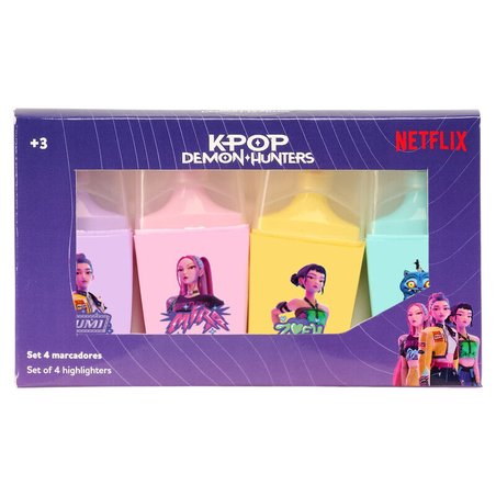Set rotuladores fluorescentes Stationery Kpop Demon Hunters surtido