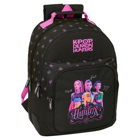 Mochila Negra Kpop Demon Hunters doble
