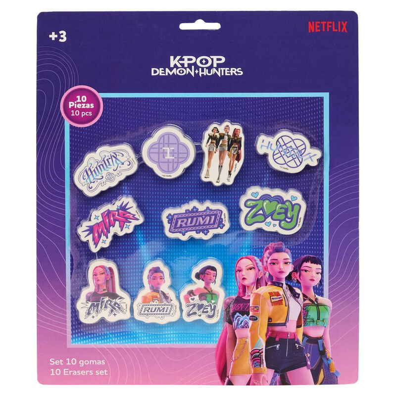 Set gomas borrar Stationery Kpop Demon Hunters