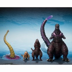 Set figuras S.H. MonsterArts The Second Form & Third Form & Giant Unidentified Creature Godzilla