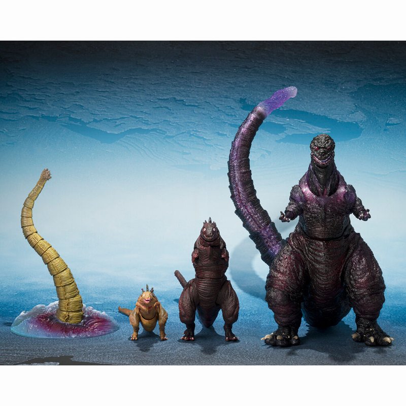 Set figuras S.H. MonsterArts The Second Form & Third Form & Giant Unidentified Creature Godzilla