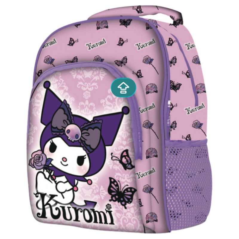 Mochila Purple Kuromi Hello Kitty 42cm