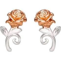 Pendientes Rosa La Bella y la Bestia Disney plata