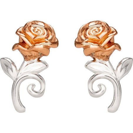 Pendientes Rosa La Bella y la Bestia Disney plata
