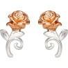 Pendientes Rosa La Bella y la Bestia Disney plata - imagen 1