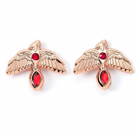 Pendientes Fawkes Rose Gold Harry Potter