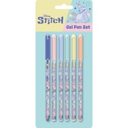 Set 6 boligrafos gel Stitch Disney
