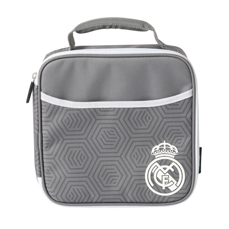 Bolsa porta alimentos termica + tupper + botella Real Madrid