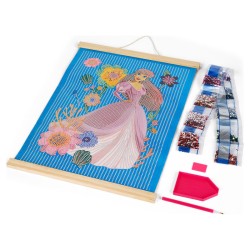 Marco madera pinta con diamantes Princesas Disney