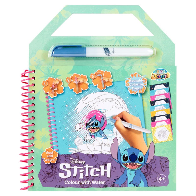 Libro magico pinta con agua Stitch Disney