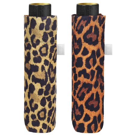 Paraguas plegable manual leopardo 54cm surtido