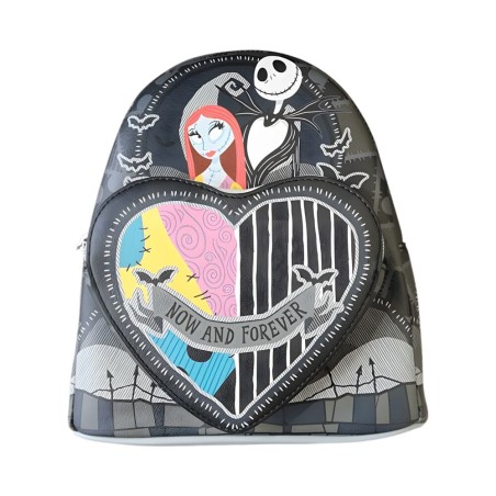 Mochila Pesadilla antes de Navidad Jack y Sally Corazon partido Loungefly 26cm