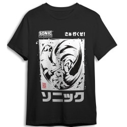 Camiseta Black Brush Sonic the Hedgehog adulto