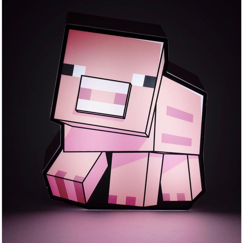 Lampara box Cerdo Minecraft