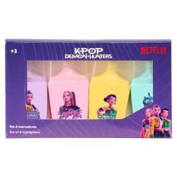 Set rotuladores fluorescentes Stationery Kpop Demon Hunters surtido