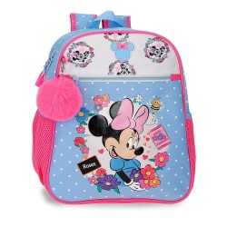 Mochila Flowers Minnie Disney 33cm adaptable