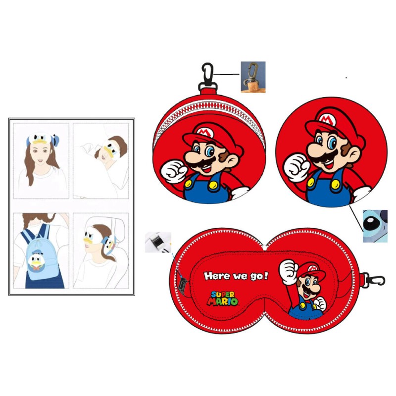 Cojin viaje antifaz Super Mario Bros