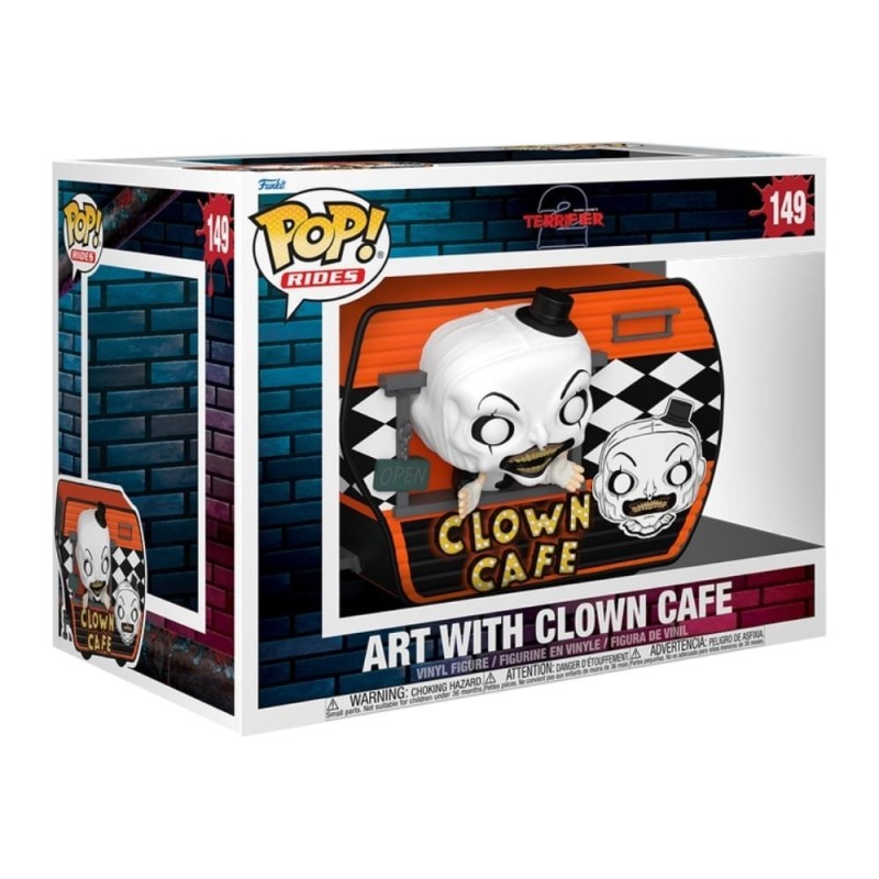 Figura POP Rides Super Deluxe Terrifier 2 Art with Clown Cafe