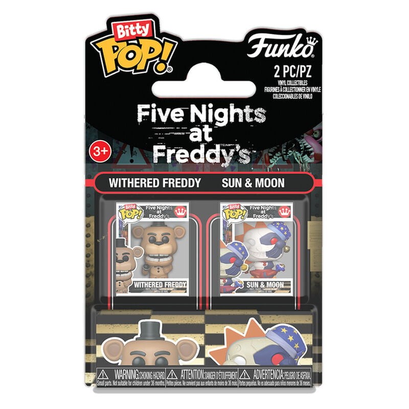 Blister 2 figuras Bitty POP Five Nights at Freddys Withered Freddy - Sun & Moon