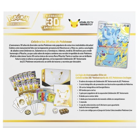 Estuche Entrenador Elite 30th Aniversario cartas Pokemon Español