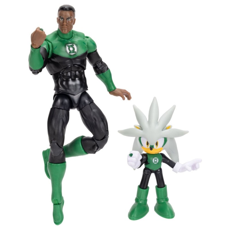 Figura Silver & Linterna Verde Sonic The Hedgehog x Dc Comics