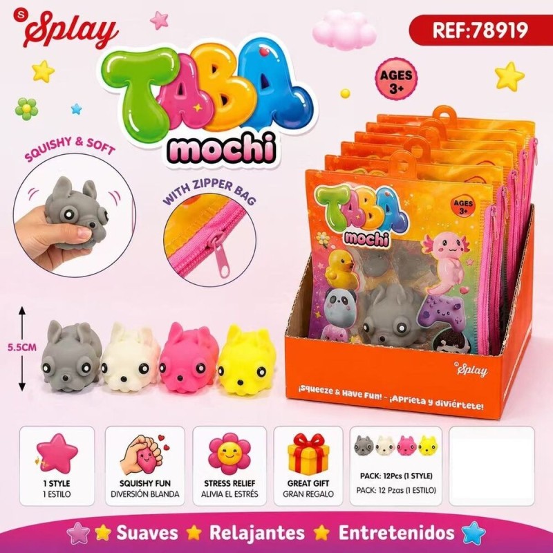 Juguete antiestres Taba Mochi Perro 5.5cm surtido