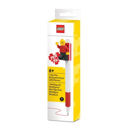 Boligrafo rojo gel con minifigura Lego