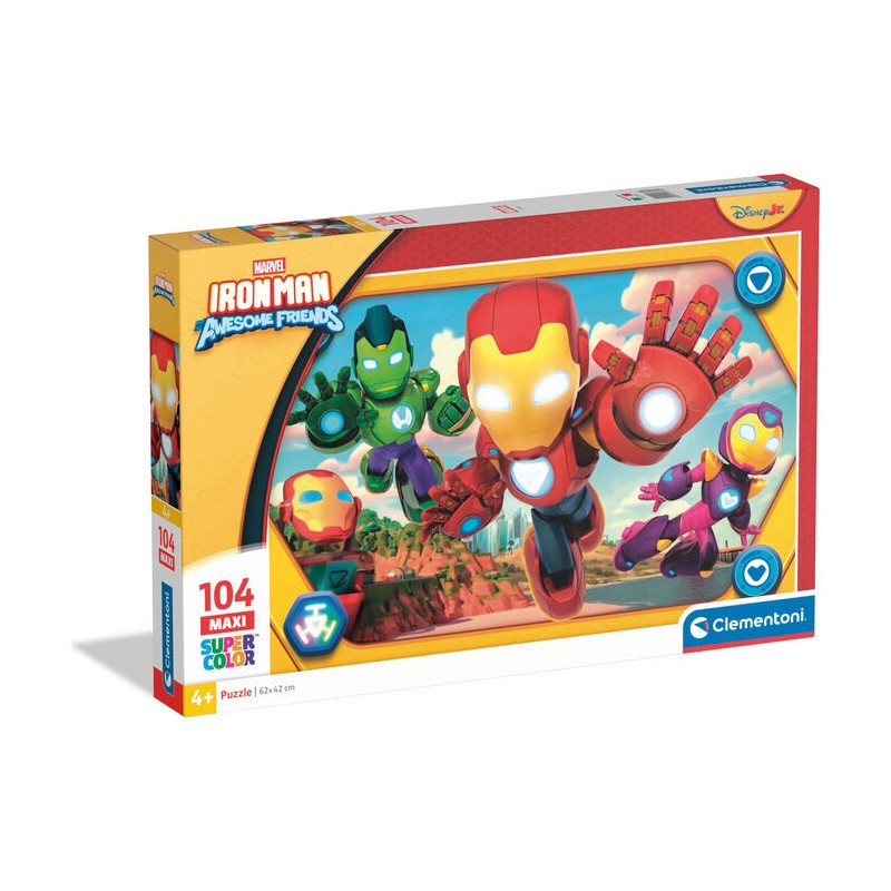 Puzzle Maxi Iron Man y Su Superequipo Marvel 104pzs