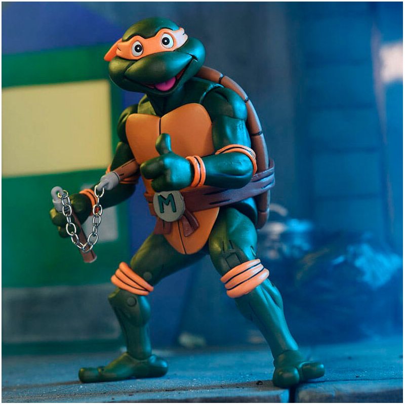 Figura Ultimate Michelangelo VHS Cartoon Tortugas Ninja 18cm