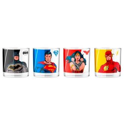 Set 4 mini vasos Superheroes DC Comics