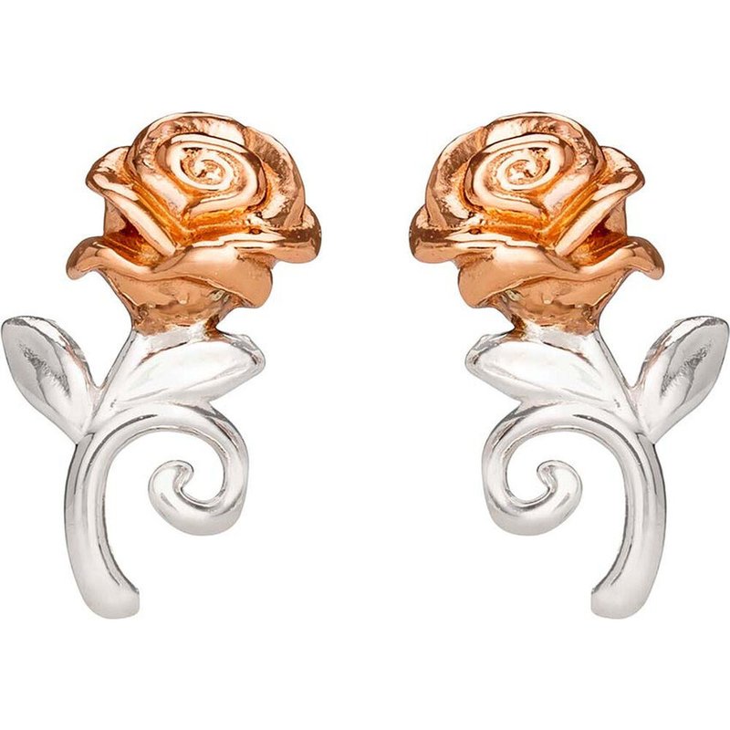 Pendientes Rosa La Bella y la Bestia Disney plata