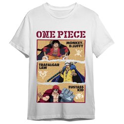 Camiseta Monkey D. Luffy, Trafalgar Law & Eustass Kid One Piece adulto