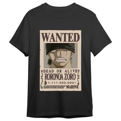 Camiseta Roronoa Zoro Wanted One Piece adulto