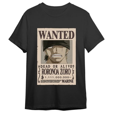 Camiseta Roronoa Zoro Wanted One Piece adulto